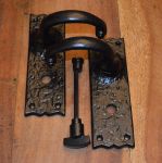 Rustic Door Handles with Turn & Release for Bathroom Doors 50mm x 152mm (JAB1B)